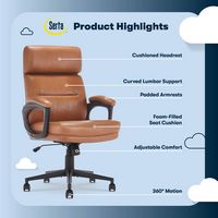 Serta - Comfort Mid-Back Modern Bonded Leather Executive Office Chair - Cognac - Left View