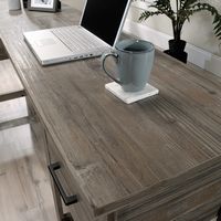 Sauder - Summit Station L-Desk - Pebble Pine - Left View