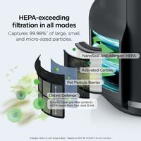Shark - NeverChange Air Purifier, 5-Year HEPA Filter Life, 650-sq Ft - Black - Left View