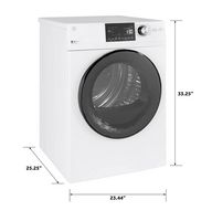 GE - 4.3 Cu. Ft. Stackable 14-Cycle Electric Dryer - White - Left View