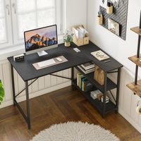 Bestier L-Shaped Corner Computer Desk with Storage Shelf - 48