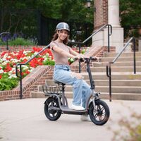 GoTrax - FLEX VOYAGER Electric Scooter w/16mi Operating Range & 15.5mph Max Speed - Gray - Left View