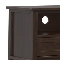 Simpli Home - Warm Shaker SOLID WOOD 72 inch Low TV Media Stand in Tobacco Brown For TVs up to 80... - Left View