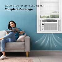 TCL - 250 Sq. Ft. 6,000 BTU Window Air Conditioner - white - Left View