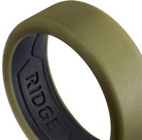The Ridge Wallet - 8MM SILICONE RING SET - Matte Olive - Size 10 - Olive - Left View