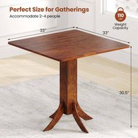 Costway Square Dining Table with Pedestal Base 33