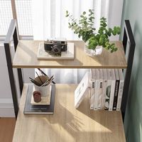 Bestier - 47inch Small Gaming Computer Desk with Shelves for Home Office - Brown - Left View