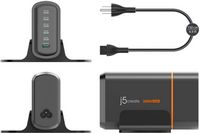 j5create - 380W GaN USB-C® 6-Port Charger - Black - Left View