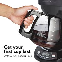 Hamilton Beach - 12 Cup Programmable Coffee Maker - Stainless Steel - Black - Left View
