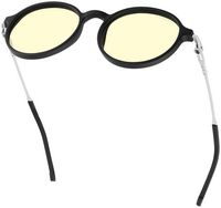 GUNNAR - Loop Computer Glasses with Blue Light Reduction, Amber Sun-Shift Lenses - Onyx Mercury - Left View