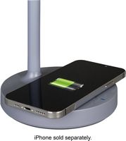 OttLite - Twist LED Desk Lamp w/Wireless Charging - Gray - Left View