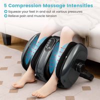 Costway - Foot & Calf Massager Vibration Compression Electric Leg Massager Machine with Heat Gray... - Left View