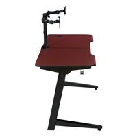 OSP Home Furnishings - Arena 1337 Battlestation Gaming Desk - Red Carbon Fiber/Black - Left View