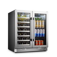 LanboPro - Freestanding/Built-In 30'' width 26 Bottle 76 Can Dual Zone Combo Wine and Beverage Fr... - Left View