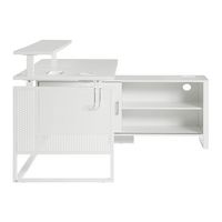 OSP Home Furnishings - ACE L Desk with Hutch Shelf - White - Left View