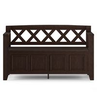 Simpli Home - Amherst Entryway Storage Bench - Farmhouse Brown - Left View