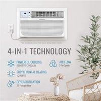 Keystone - 8,000 BTU 350 Sq. Ft. Through-the-Wall Air Conditioner with 4,200 BTU Supplemental Hea... - Left View