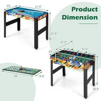 Costway 12-in-1 Combo Game Table Set with Foosball Air Hockey Pool Ping Pong Chess Bowling - Gray - Left View