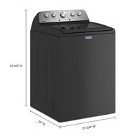 Maytag - 4.7 Cu. Ft. High Efficiency Top Load Washer with Extra Power Button - Volcano Black - Left View