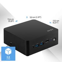 MSI - Cubi NUC 1MG Mini Desktop - Intel Core 3-100U - 16GB Memory - Intel Graphics - 500GB SSD - ... - Left View