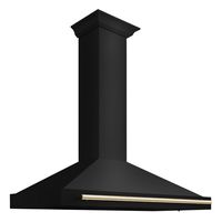 ZLINE - 48 inches - Convertible & Externally Vented - Wall Range Hood - Black stainless steel - Left View