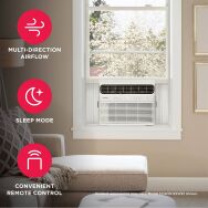 Frigidaire - 12,000 BTU 550 Sq. Ft. Smart Inverter Window Air Conditioner with Remote - White - Left View