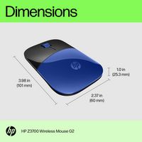 HP - Z3700 G2 Wireless Blue LED Mouse - Wireless - Dragonfly Blue - Left View