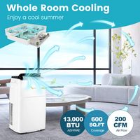 Costway 13,000 BTU Portable Air Conditioner Cools up to 600 sq.ft with Cool, Fan, Heat & Dehumidi... - Left View