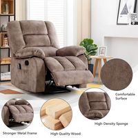 Bestier Massage Recliner Chairs with Heat and Vibration Soft Fabric Single Manual Reclining Chair... - Left View