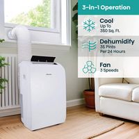 Hisense - 8,000 BTU Smart Portable Air Conditioner with Wi-fi and Remote Control - White - Left View