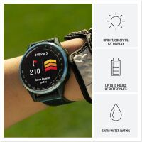 Garmin - Approach J1 Junior Golf GPS Smartwatch 43mm Anodized Aluminum - Cloud Blue Aluminum Beze... - Left View