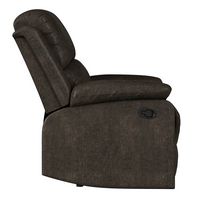 Relax A Lounger - Dorian Recliner in Faux Leather - Dark Brown - Left View