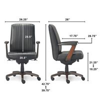 La-Z-Boy - Bennett Bonded Leather Executive High-Back Ergonomic Office Chair - Black - Left View