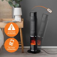 Lifesmart - 31-in. Tower Heater with Flame Feature - Black - Left View