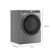 Whirlpool - 7.4 Cu. Ft. Stackable Smart Electric Dryer with Steam and Wrinkle Shield Option - Silver - Left View