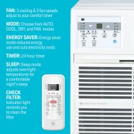 Arctic Wind - 8,300 BTU 350 Sq. Ft In Wall Air Conditioner with Remote Control - White - Left View