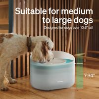 PETLIBRO - Capsule Dog Water Fountain with Replacement Filter Bundle - White - Left View