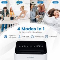 Costway 5000 BTU Portable Air Conditioner Cools up to 250 sq. ft 4-in-1 AC Unit with Cool Fan Deh... - Left View
