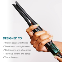 RevAir - .3 inch Tourmaline Ceramic Coated Micro Edge Styler - Black & Teal - Left View