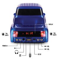 QFX - Retro Truck Portable Bluetooth Speaker with Bass Radiator and LED Lights - Blue - Left View