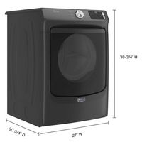 Maytag - 7.3 Cu. Ft. Stackable Gas Dryer with Extra Power Button - Volcano Black - Left View