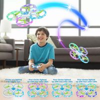 Contixo - Mini Light Up Drone with Remote Controller - Blue - Left View