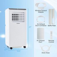 Costway 6500 BTU Portable Air Conditioner Cools up to 350 sq.ft 3 -in-1 Air Cooler Dehumidifier F... - Left View