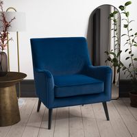 CorLiving - Elwood Modern Accent Chair - Dark Blue - Left View