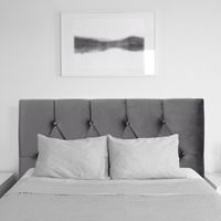 CorLiving - Catalina Diamond Button Tufted Velvet Twin Headboard - Dark Grey - Left View