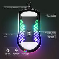 SteelSeries - Aerox 3 Super Light Honeycomb Wired RGB Optical Gaming Mouse - Wired - Onyx - Left View