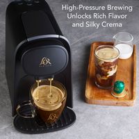 BARISTA Coffee & Espresso System and L'OR Coffee 10 Count Capsule Pack - Black - Left View