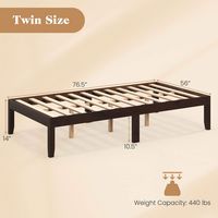 Costway Twin Size Wooden Platform Bed Frame 14