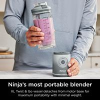 Ninja - Blast Max Portable Blender with 22oz Twist & Go Vessel - Platinum  Silver - Left View