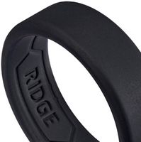 The Ridge Wallet - 8MM SILICONE RING SET - Royal Black - Size 8 - Black - Left View
